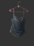 Navy Polka Dot Ruffle Bikini Top 078