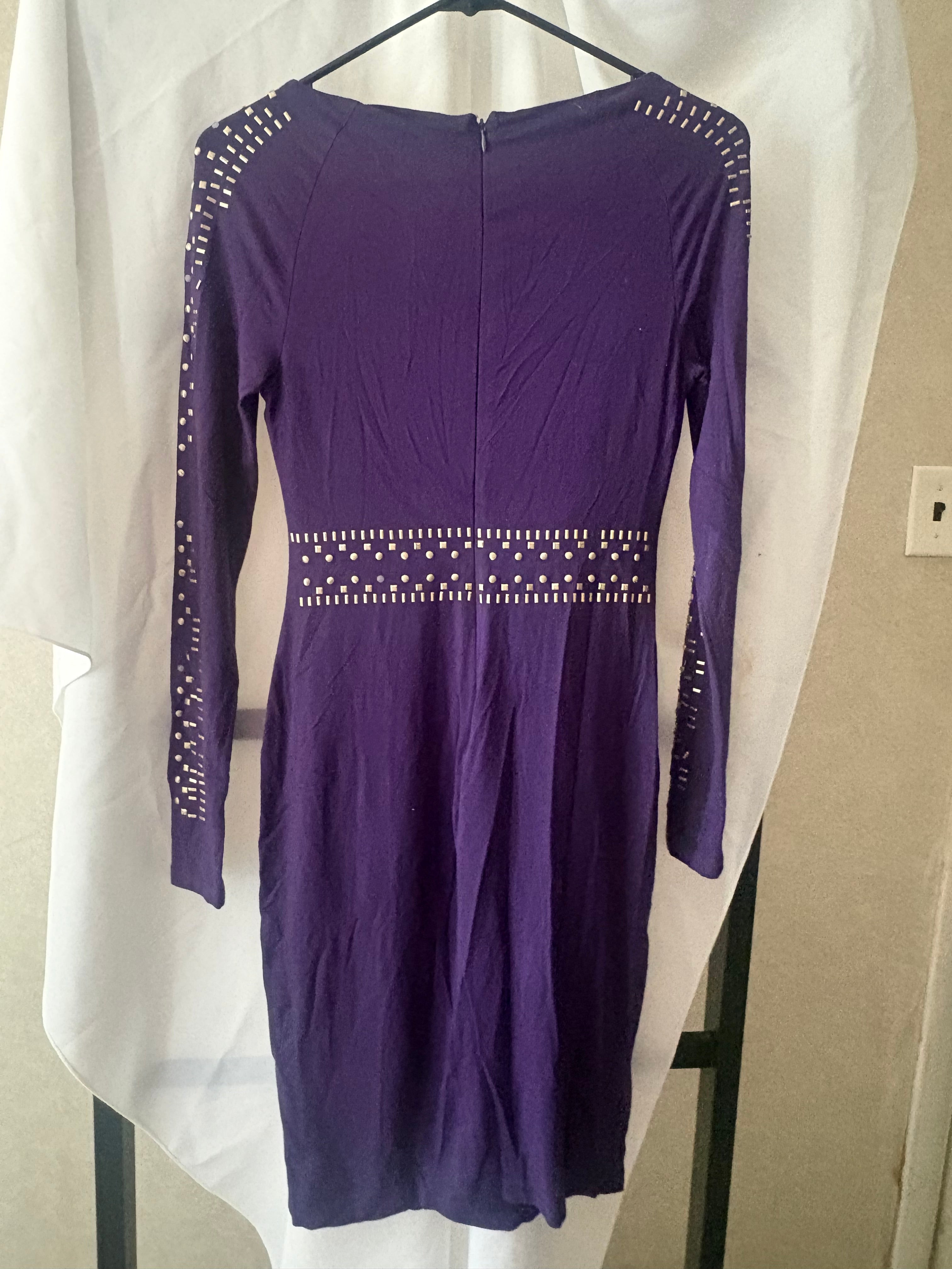 Philosophy Dresses Purple Studded Bodycon Dress