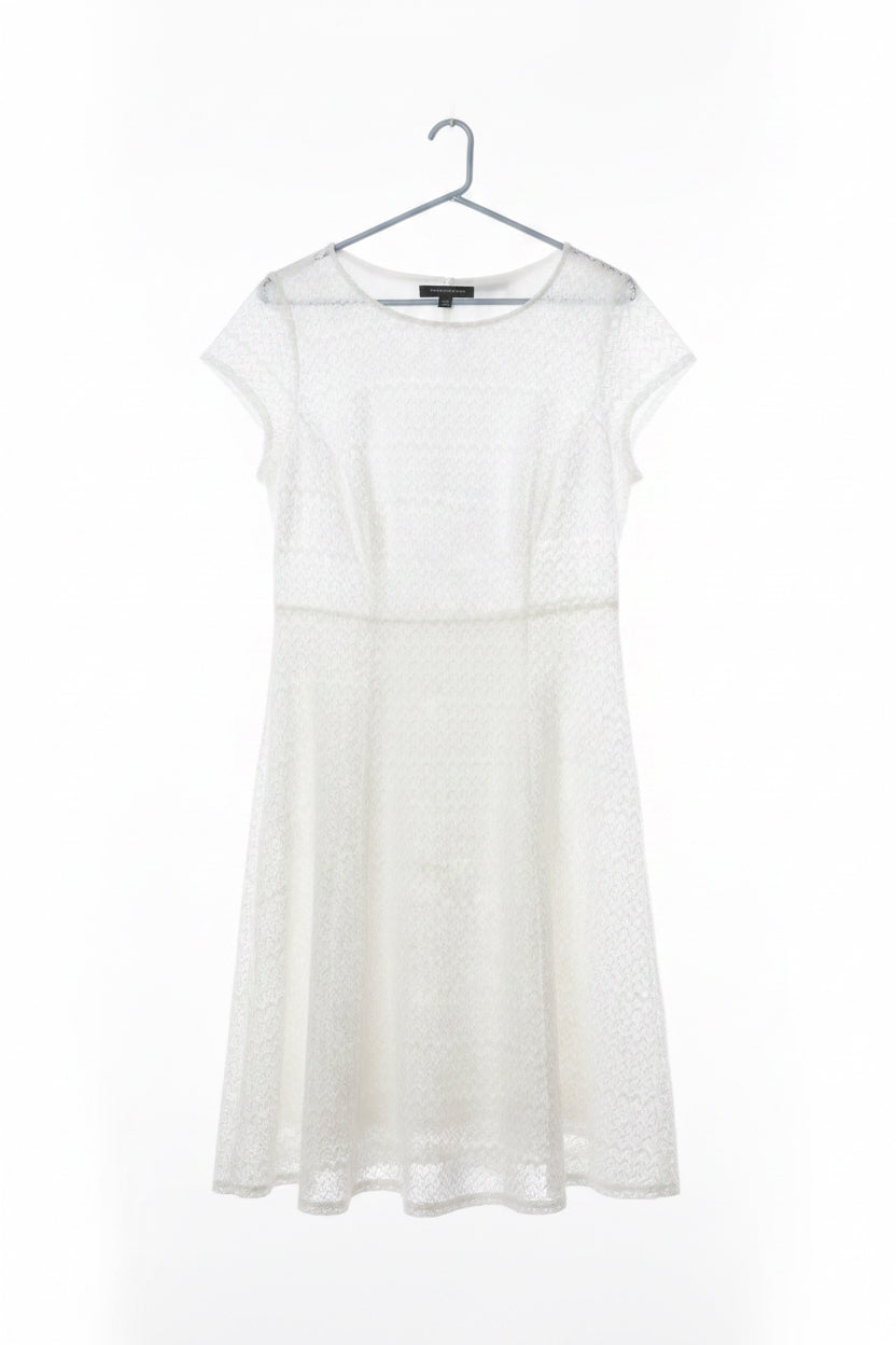 White Sleeveless Midi Dress - Medium
