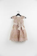 Girls Gold Lace Formal Dress - Size 6