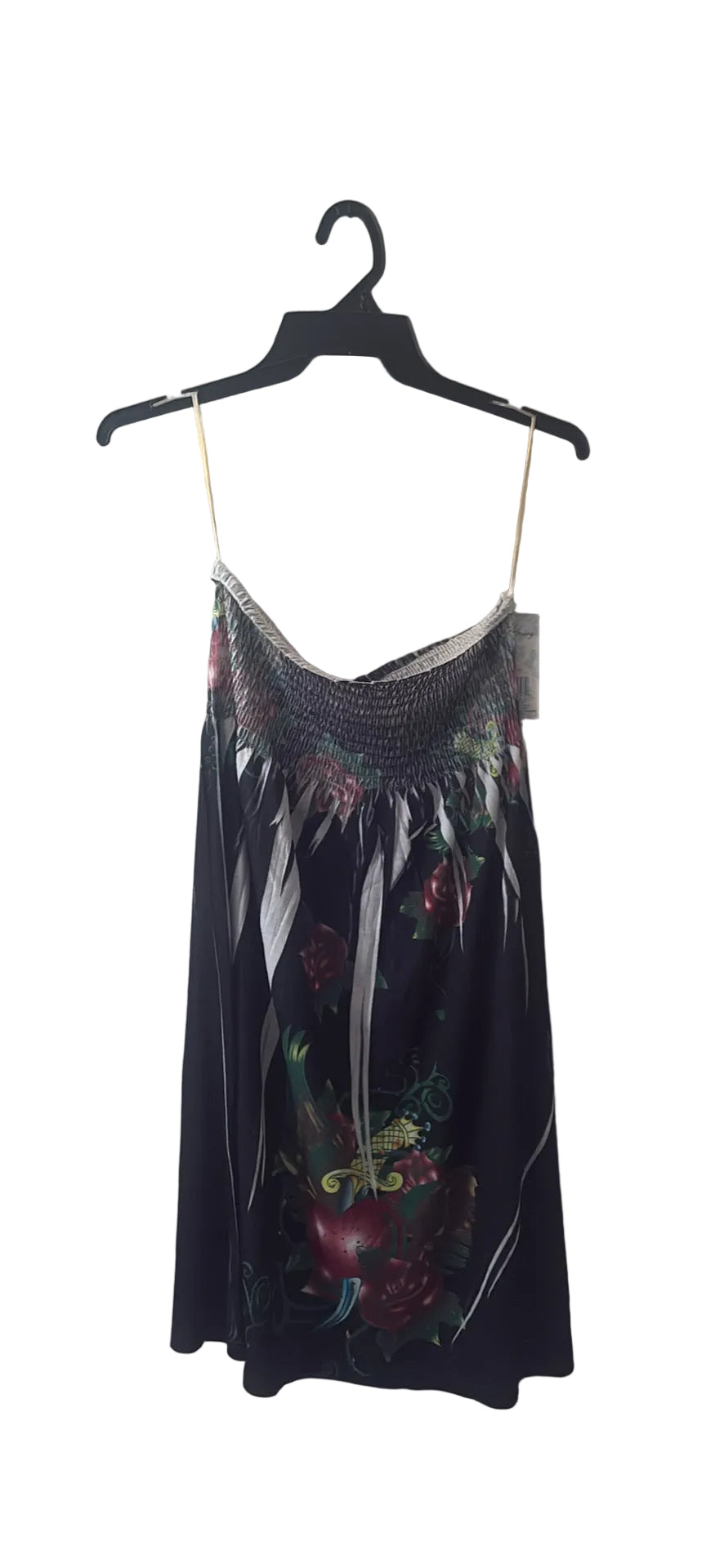 Dark Floral Spaghetti Strap Dress