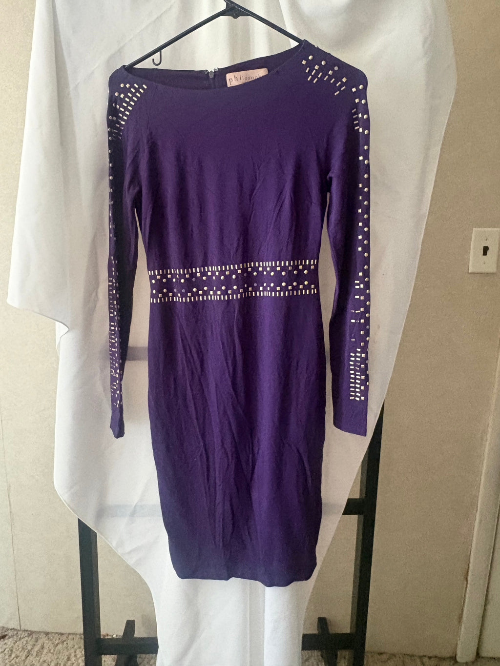 Philosophy Dresses Purple Studded Bodycon Dress