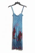 Blue Floral Maxi Dress - White Background