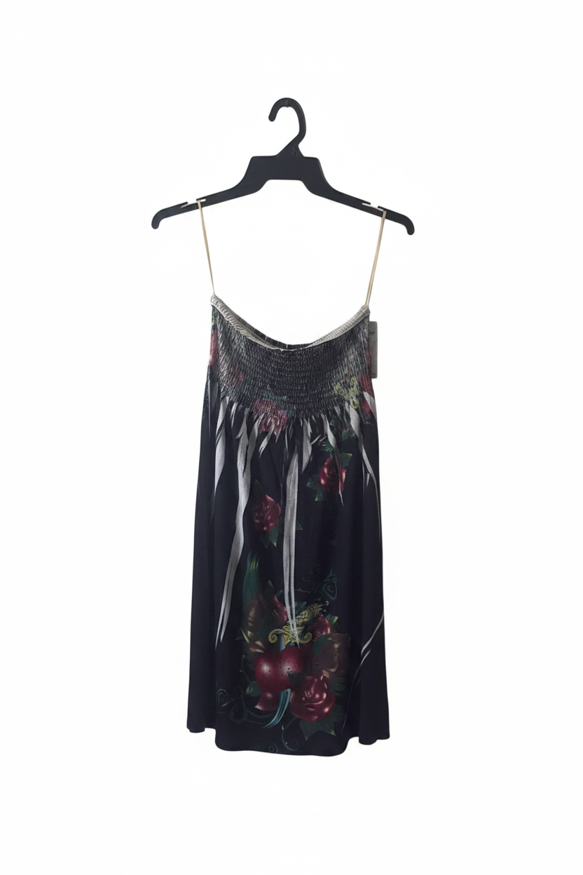 Dark Floral Spaghetti Strap Dress