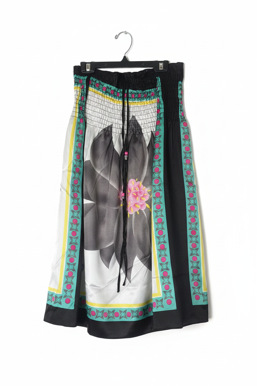 Green/Black Floral Skirt