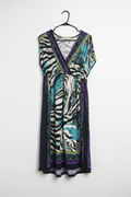 Mixed Animal & Floral Print Wrap Dress