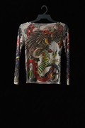Tattoo Print Eagle & Snake Long Sleeve Shirt