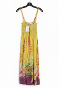 Yellow Floral Maxi Dress - White Background